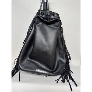 Limited Edition 2015 Victoria’s Secret Black Faux Leather Fringe Backpack